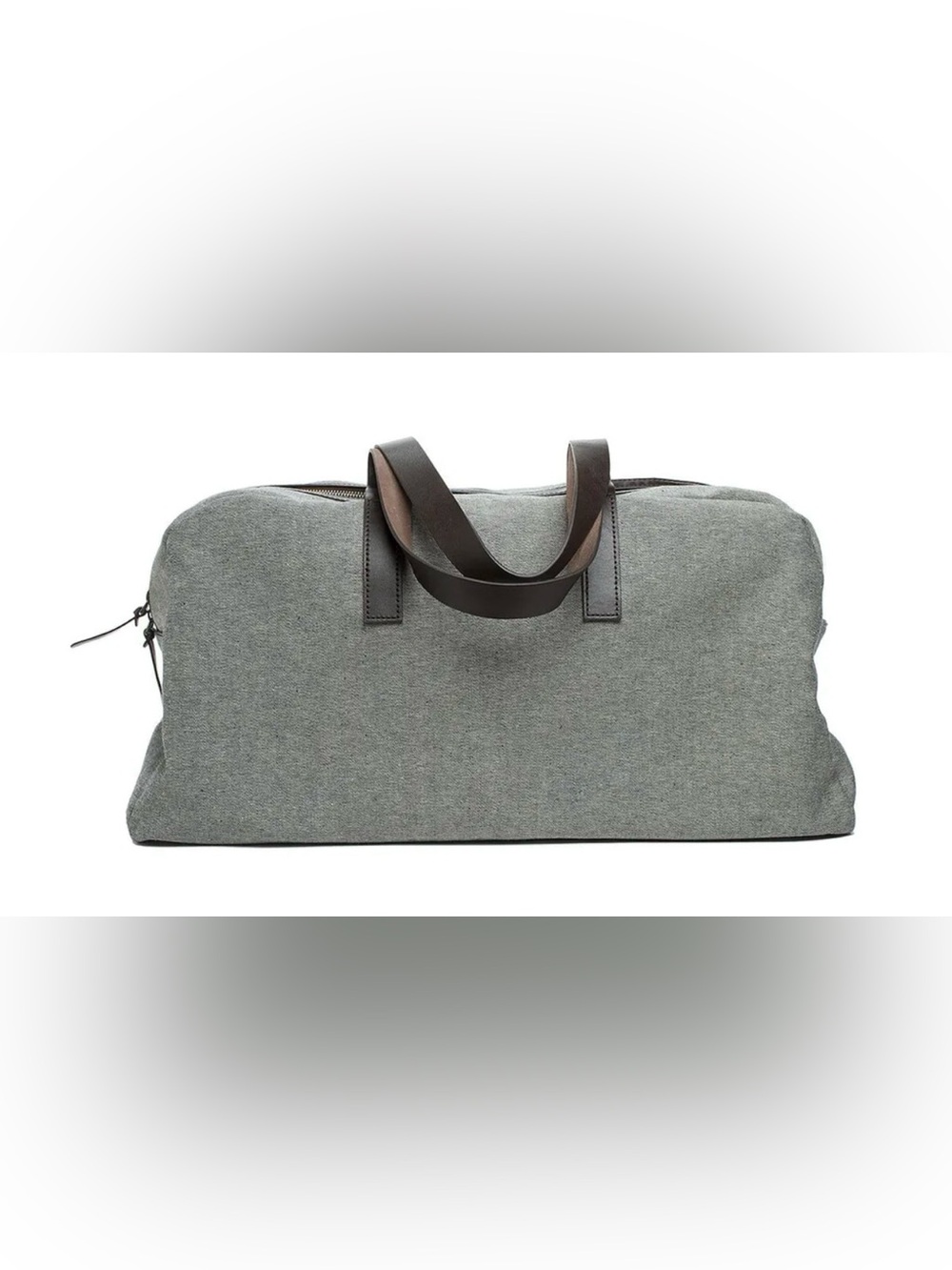 Everlane Weekender Duffel Bag – Grey Canvas & Leather